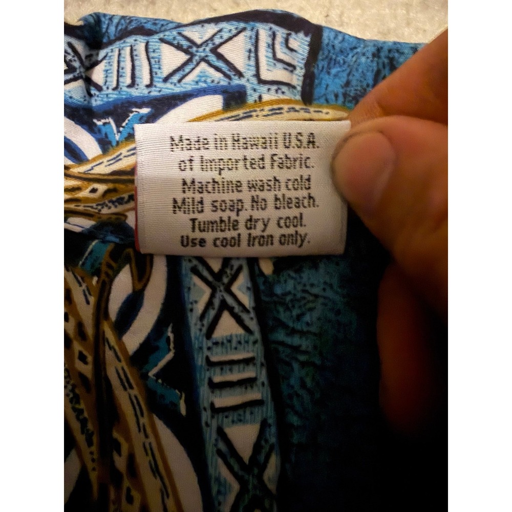 Kalena Fashions Hawaii Button Up Shirt Mens Large Blue Sea Turtle Aloha SKU 57 - Picture 4 of 5